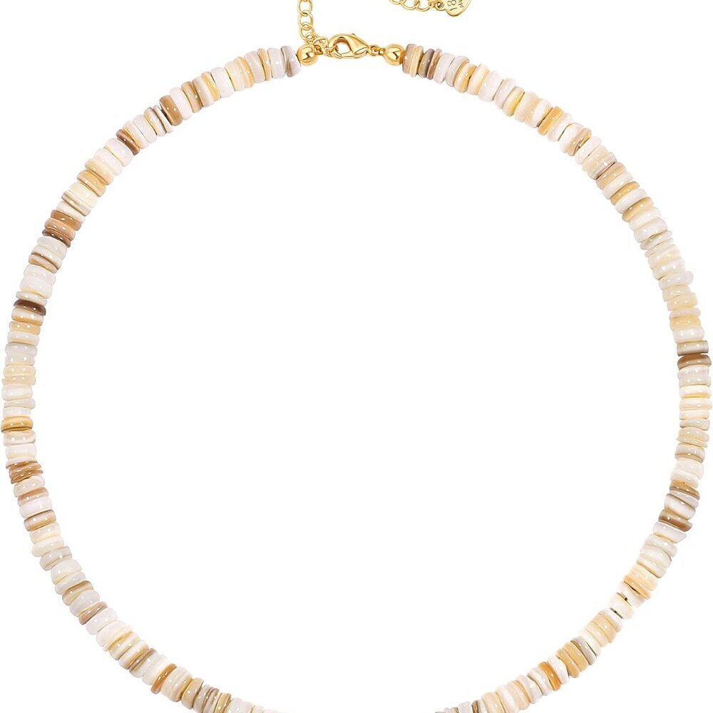Bohemian Beaded Choker Necklace 18K Gold Plated Bead Pendant Necklace Vintage Ha